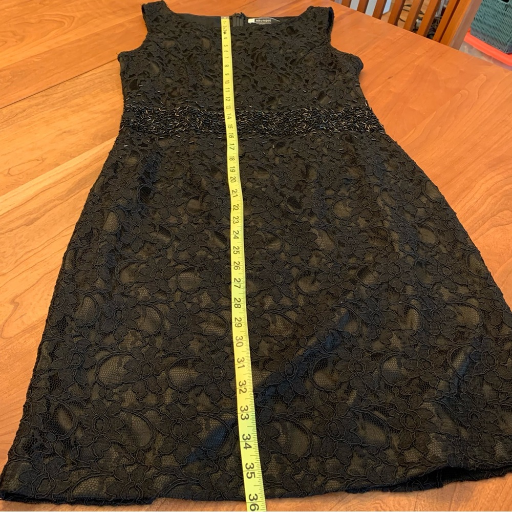 HP!🥂✨ JS Boutique Lace Cocktail Sheath LBD Womens 12 - Picture 11 of 14